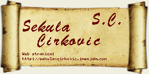 Sekula Ćirković vizit kartica